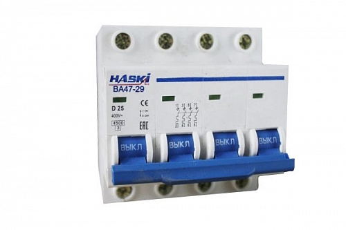 Выкл. авт. ВА47-29 4Р 25А 4.5кА хар. D 4810228001880