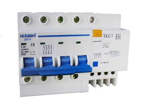 Диф.автомат ДА14 4P 25A 100мA 4810228004560