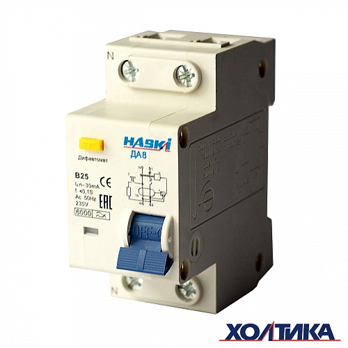 4810228018345 Диф. автомат ДА8 2P 25А 30мА хар. B HASKI