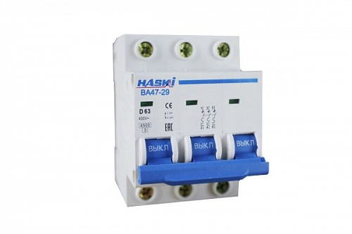 Выкл. авт. ВА47-29 3Р 63А 4.5кА хар. D 4810228001767