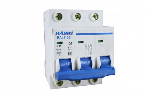 Выкл. авт. ВА47-29 3Р 13А 4.5кА хар. D 4810228001699