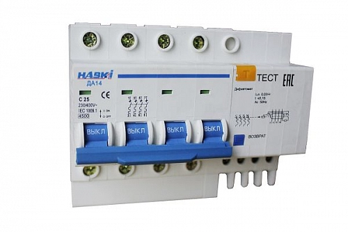 Диф. автомат ДА14 4P 25А 30мА 4810228004386