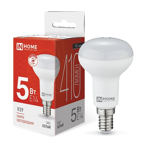 Лампа светодиодная LED-R39-VC 5Вт 230В Е14 4000К 410Лм IN HOME