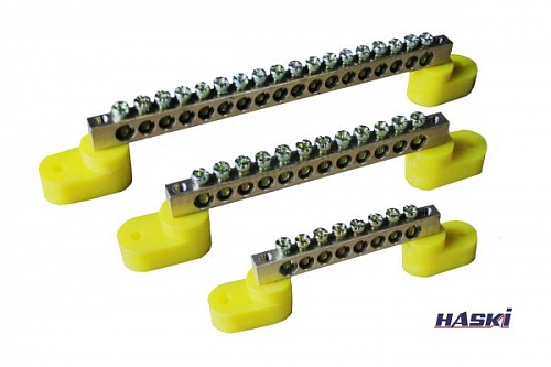 Шина _N_ нулевая (ШНИ) 6х9мм 8_2(8 гр._креп. по краям)+2 изол. по краям жёлтый 4810228006649