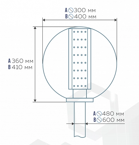 Светодиодный парковый светильник ITL-LED-CY005