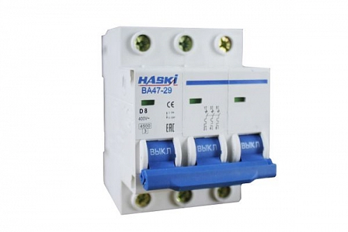 Выкл. авт. ВА47-29 3Р 8А 4.5кА хар. D 4810228001675